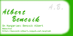 albert bencsik business card